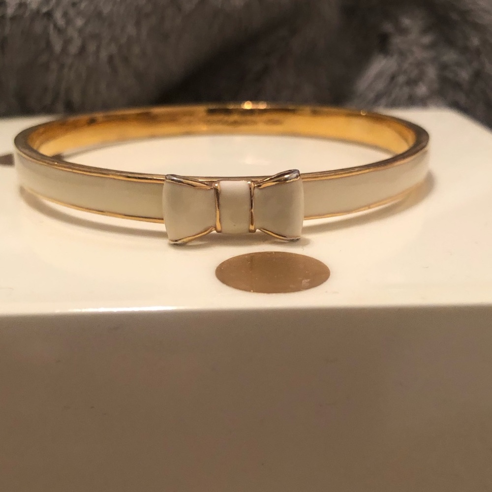 Kate spade gold and white bow bangle